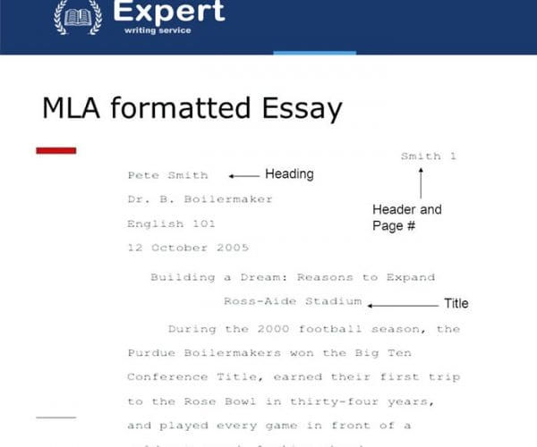 MLA formatted essay sample
